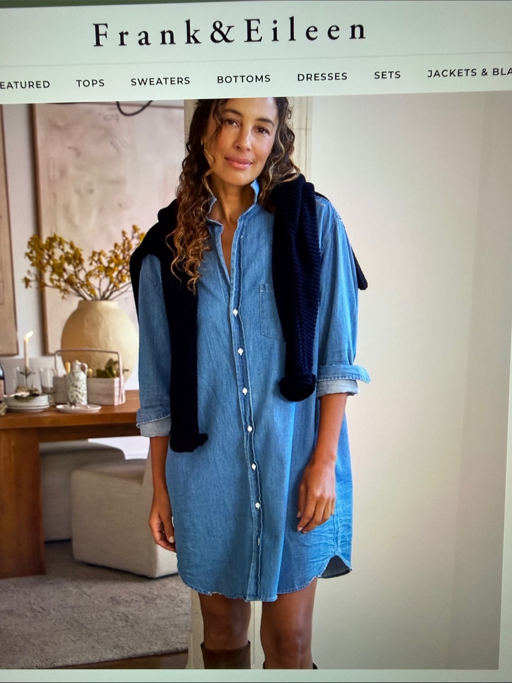 FRANK & EILEEN Mary Denim Shirtdress sz M